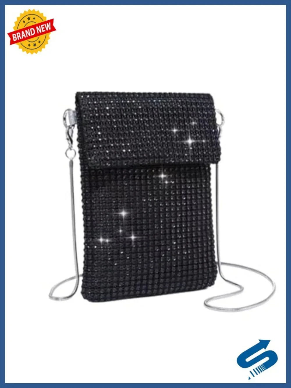 Glitter Rhinestone Sequin Evening Bag Crossbody Purse Wedding Handbag